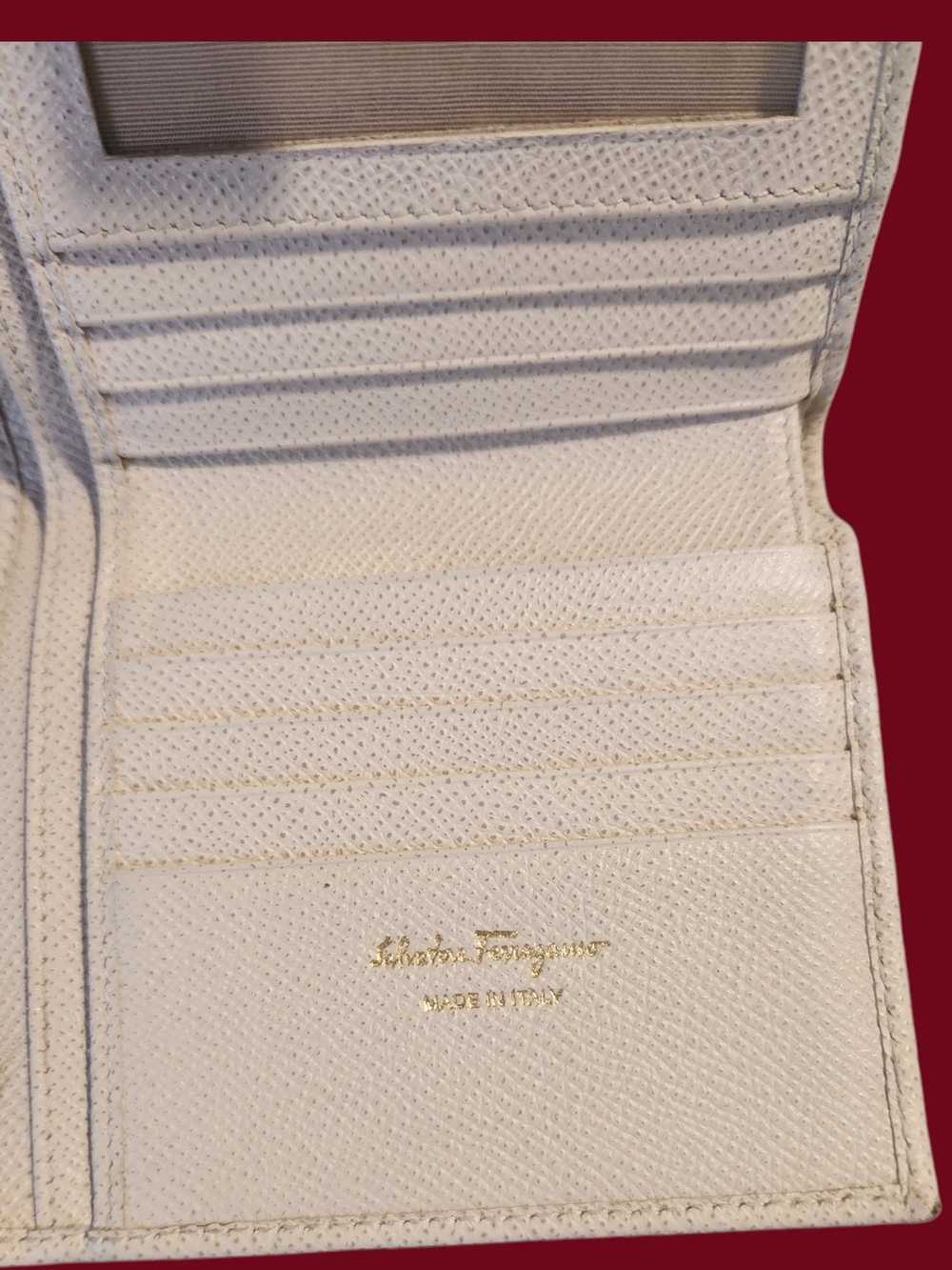 Salvatore Ferragamo Blush Pebbled Leather Bifold Wallet w/Ganani Snap Clip - Picture 5 of 10